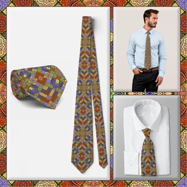 NECKTIE - Röd/blå/Grönt och mer - Färgfull Mönster Slips (Skapare uppladdad)