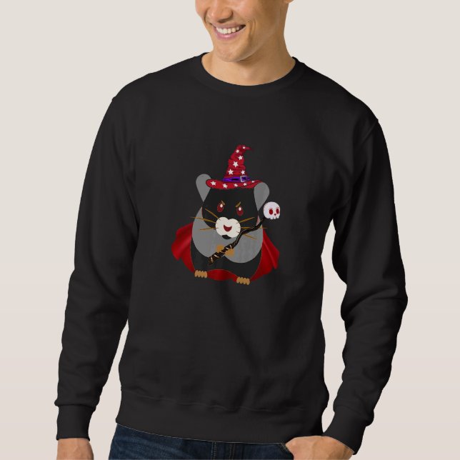 Necrohamster Necromancer Hamster Pet Wizard Roden Lång Ärmad Tröja (Framsida)