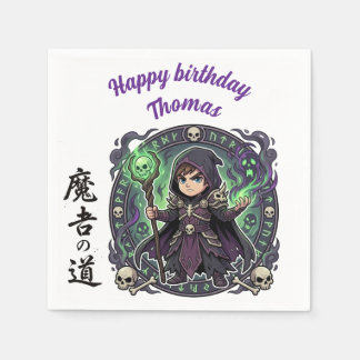 Necromancer Dark Magic Anime Chibi Gamer Birthday  Pappersservett