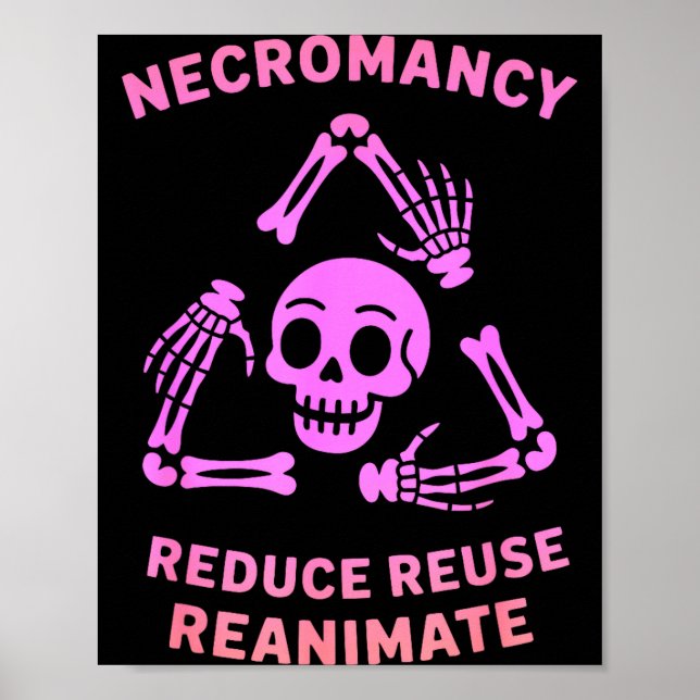 Necromancy Reduce Reuse Reanimate Skeleton Design  Poster (Framsidan)