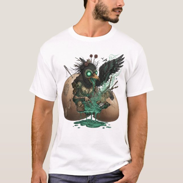 Necromantic Crow Hatchling T Shirt (Framsida)