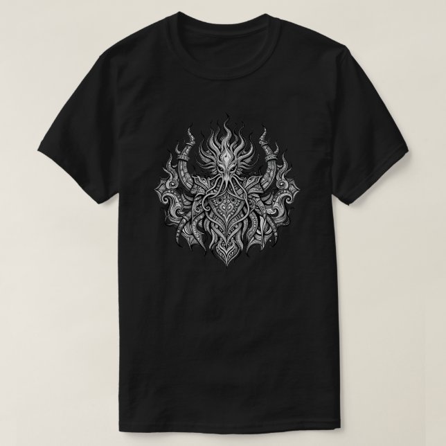 Necronomicon Cthulhu Fire Knight Emblem Grafisk  T Shirt (Design framsida)
