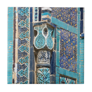 Necropolis av Shah-i-Zinda i Samarkan, Uzbekistan Kakelplatta
