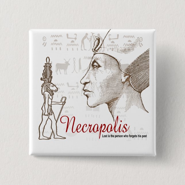 Necropolis Egyptian City of the Dead Button Knapp (Framsida)