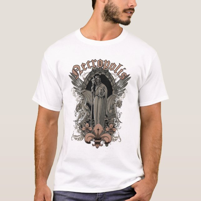 Necropolis Gothic Angel T-Shirt Vintage  (Framsida)