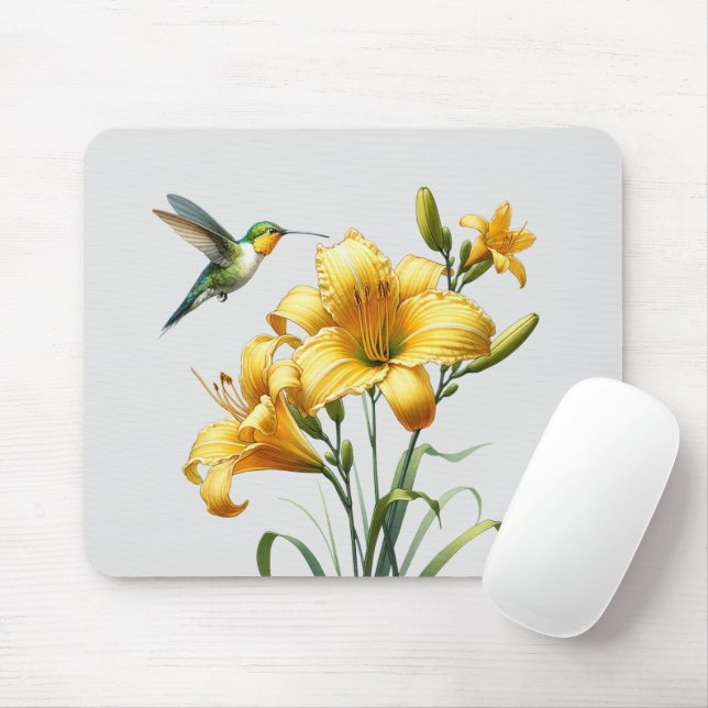 Nectar Blaster: Hummingbird & Lily Mousepad Musmatta (Med mus)