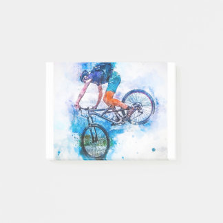 Ned Backe Mountain Biking Splatter Post-it Block