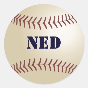Ned Baseball Sticker/försegling Runt Klistermärke