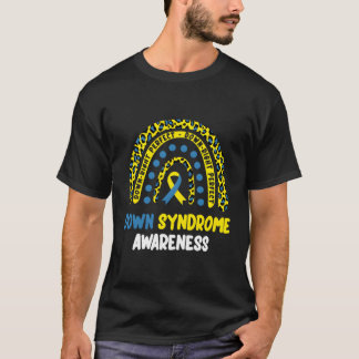 Ned-Höger Perfekt Regnbåge T21 Nedsatt syndrom Med T Shirt