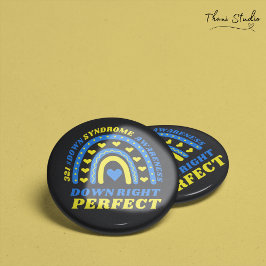 Ned Höger Perfekt Regnbåge World Down Syndrome Knapp