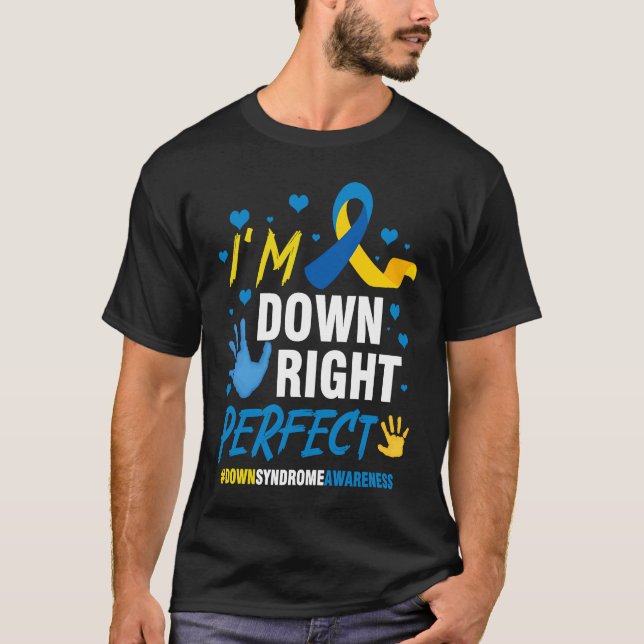 Ned Höger Perfekt World Down Syndrome Awareness D T Shirt (Framsida)