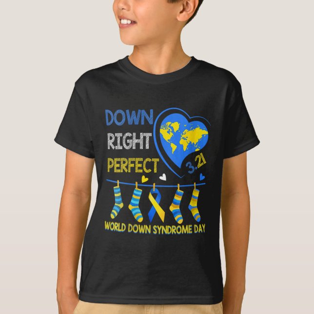 Ned Höger Perfekt - World Down Syndrome Awareness T Shirt (Framsida)
