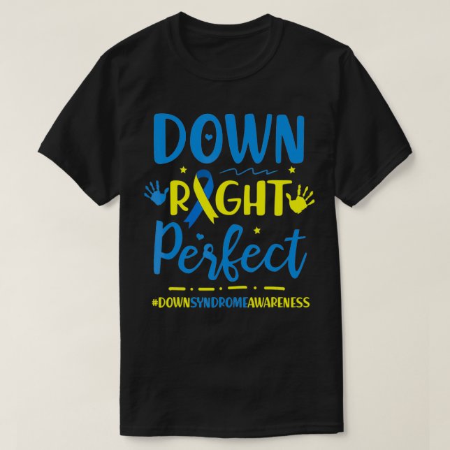 Ned Höger Perfekt World Down Syndrome Awareness T Shirt (Design framsida)