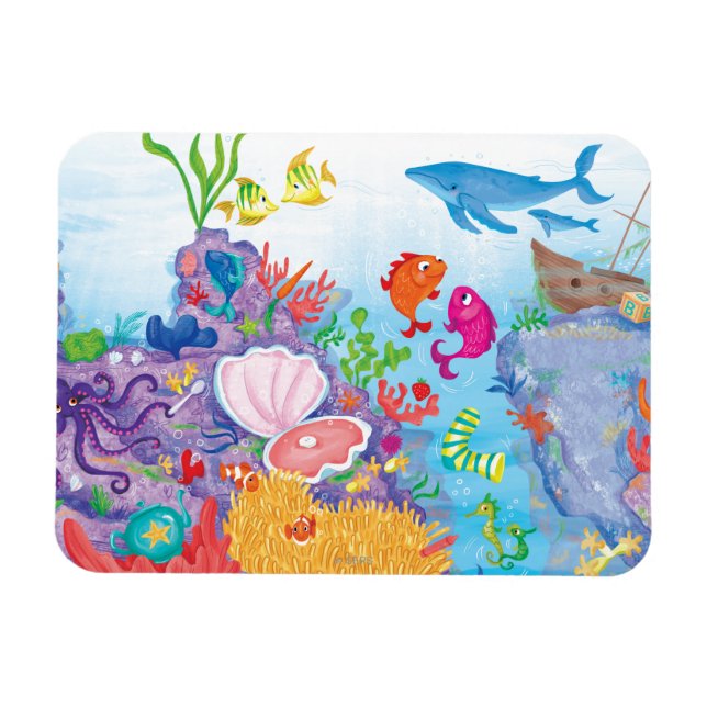 Ned i havet magnet (Horisontell)