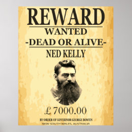 Ned Kelly Bukryanger 🏴 Berömd Australian Outlaw ☠ Poster