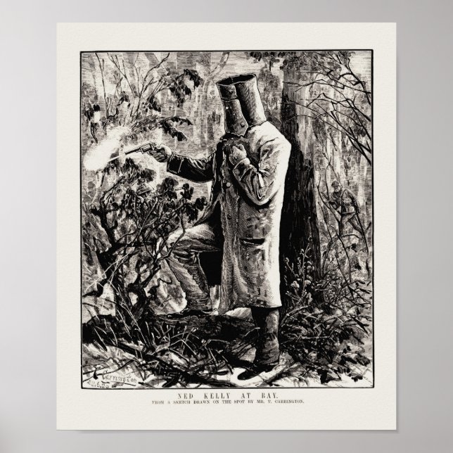 Ned Kelly Skapar sista stativ i Glenrowan Poster (Framsidan)