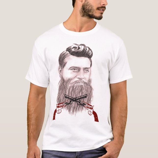 ned kelly t-skjorta tee shirt (Framsida)