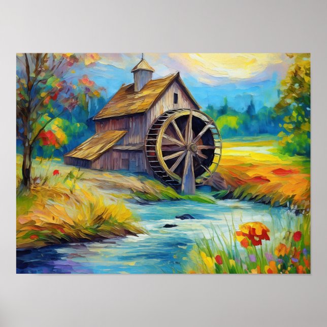 Ned på Farm 2 - Rural Art Scene Poster (Framsidan)