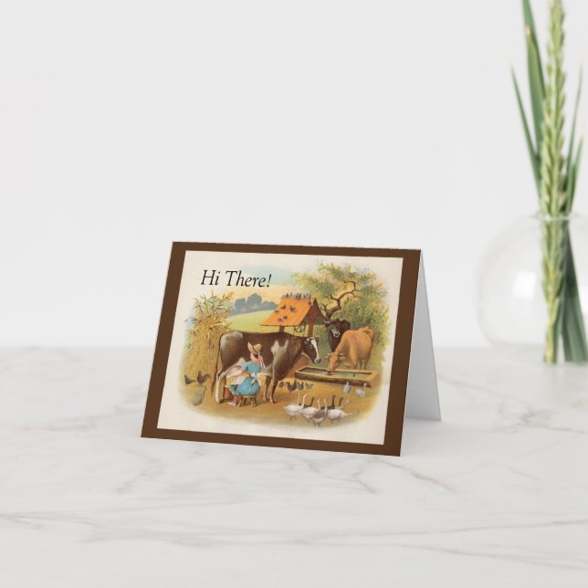 Ned på Farm Note Card Kort (Framsida)