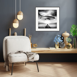 Ned på Farm - UFO Art-utskrift Poster