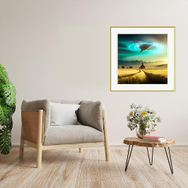 Ned på Farm - UFO Art-utskrift Poster