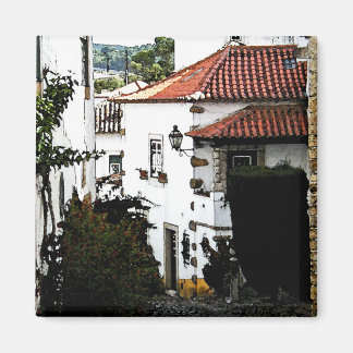 Ned på gatan i Obidos Portugal Magnet