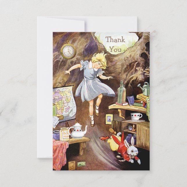 Ned på kaninsknappen för Tack i Hål Inbjudningar (Framsida)