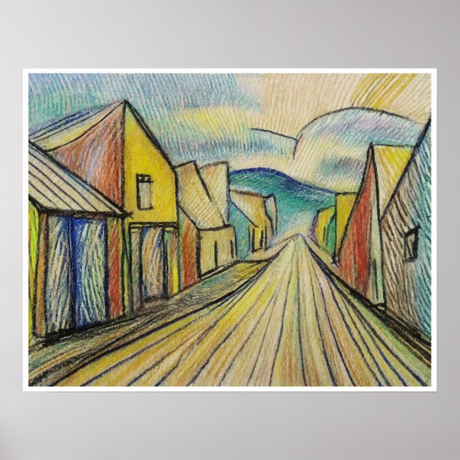 Ned på Main Street - Archival Art Print Poster (Framsidan)