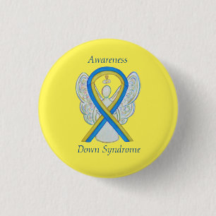 Ned Syndrome Angel Awareness Ribbon Buton Pin Knapp