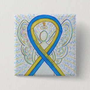 Ned Syndrome Angel Awareness Ribbon Buton Pin Knapp