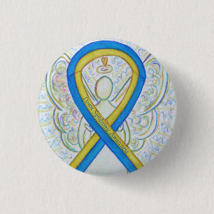 Ned Syndrome Angel Awareness Ribbon Buton Pin Knapp