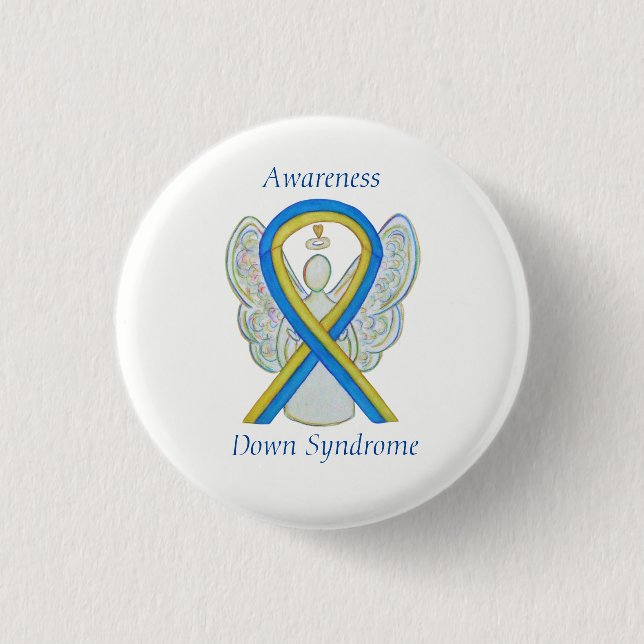 Ned Syndrome Angel Awareness Ribbon Button Stift Knapp (Framsida)