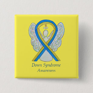 Ned Syndrome Angel Awareness Ribbon Pin Button Knapp