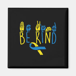 Ned-syndrome Awareness BE ASL Hand Sign Teac Magnet