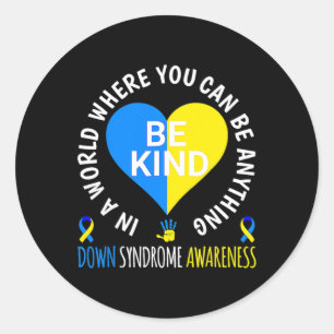 Ned Syndrome Awareness BE World Down Syndrom Runt Klistermärke