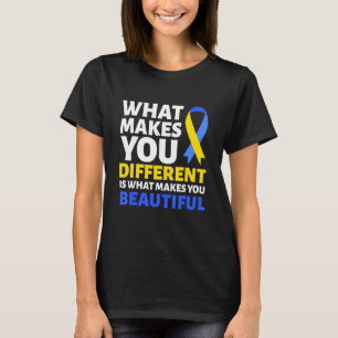 Ned Syndrome Awareness Blue and Gult ribbon T Shirt