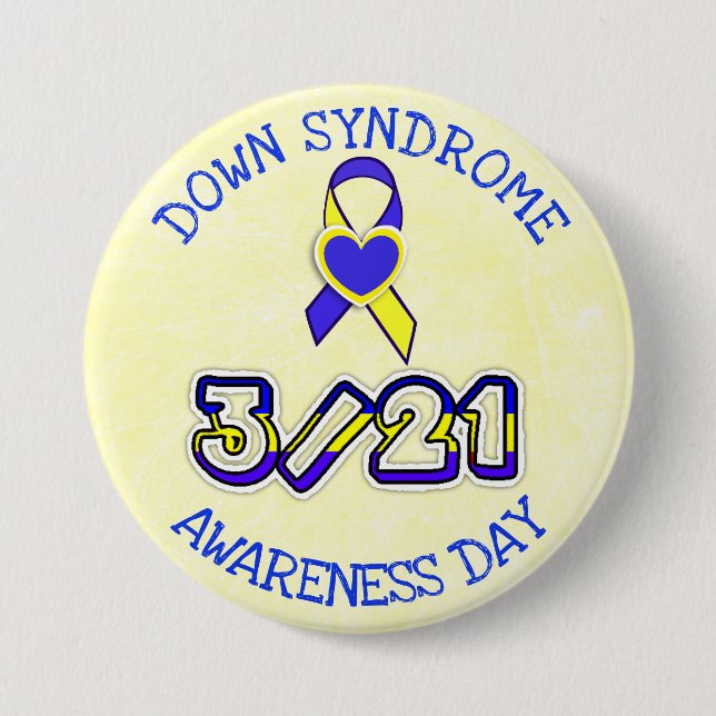 Ned Syndrome Awareness Day 3.21 Ribbon Button Knapp (Framsida)