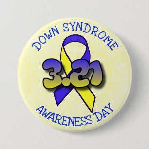 Ned Syndrome Awareness Day 3.21 Ribbon Button Knapp