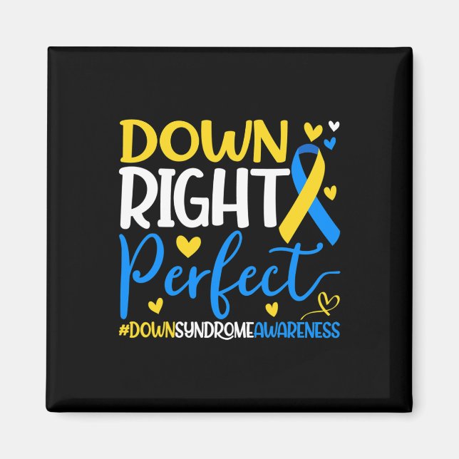 Ned Syndrome Awareness - Down Höger Perfekt Magnet (Framsidan)