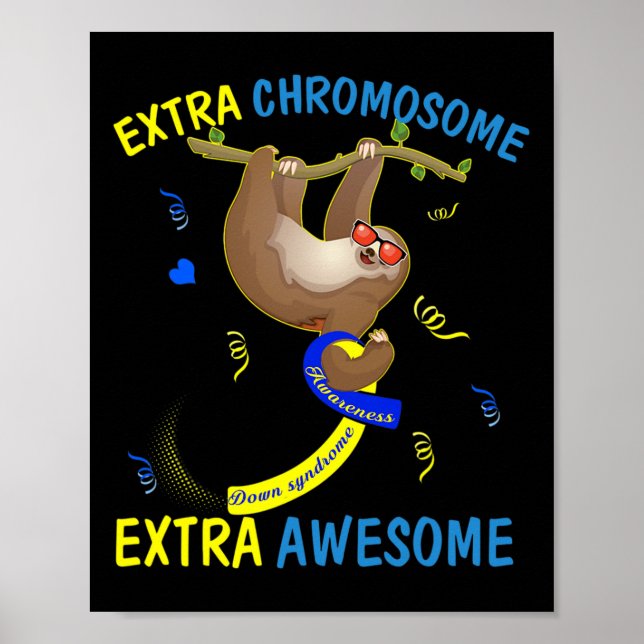 Ned Syndrome Awareness Extra Fantastisk Sloth Gift Poster (Framsidan)