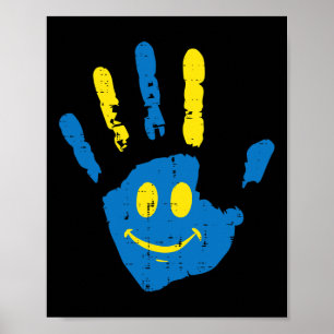Ned Syndrome Awareness Hand Smile Trisomy 21 Manar Poster