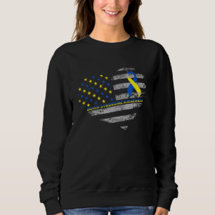 Ned Syndrome Awareness Heart US Flagga T Shirt
