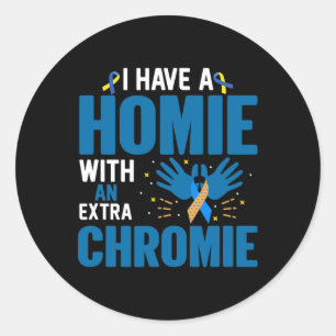 Ned Syndrome Awareness Homie with Extra Chromie Runt Klistermärke