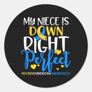 Ned Syndrome Awareness My Niece is Down Höger per Runt Klistermärke