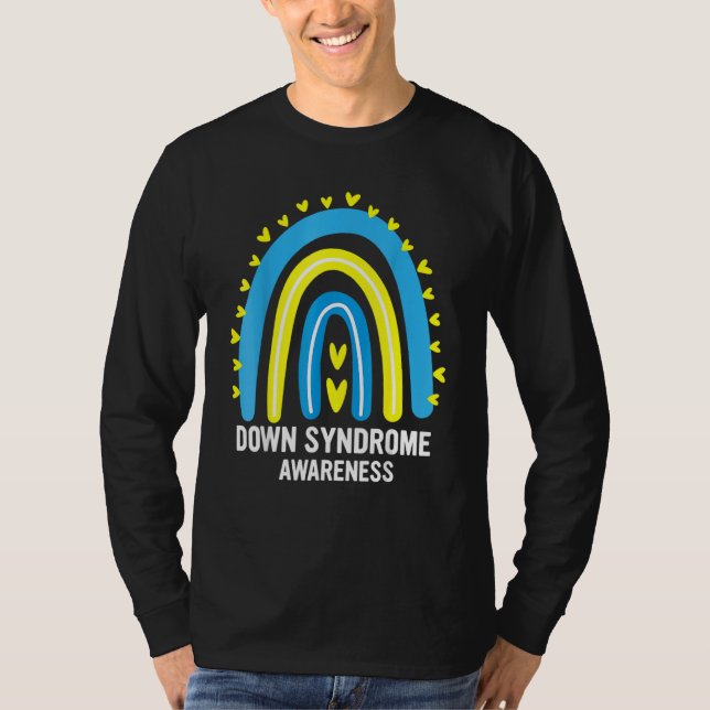 Ned Syndrome Awareness Rainbow T21 Gult Blue Ri T Shirt (Framsida)
