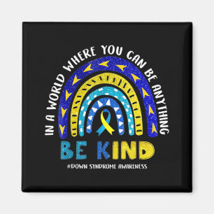 Ned Syndrome Awareness Ribbon Boho Rainbow Gult Magnet
