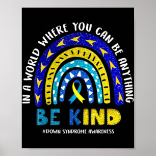 Ned Syndrome Awareness Ribbon Boho Rainbow Gult Poster