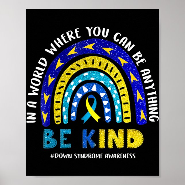 Ned Syndrome Awareness Ribbon Boho Rainbow Gult Poster (Framsidan)