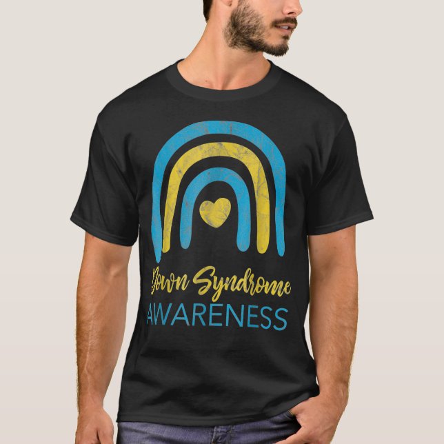 Ned Syndrome Awareness Ribbon Boho Rainbow Gult T Shirt (Framsida)