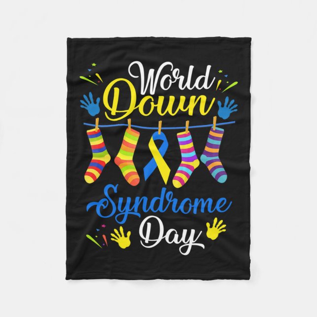 Ned Syndrome Day Awareness Socks 21 mars Fleecefilt (Framsidan)